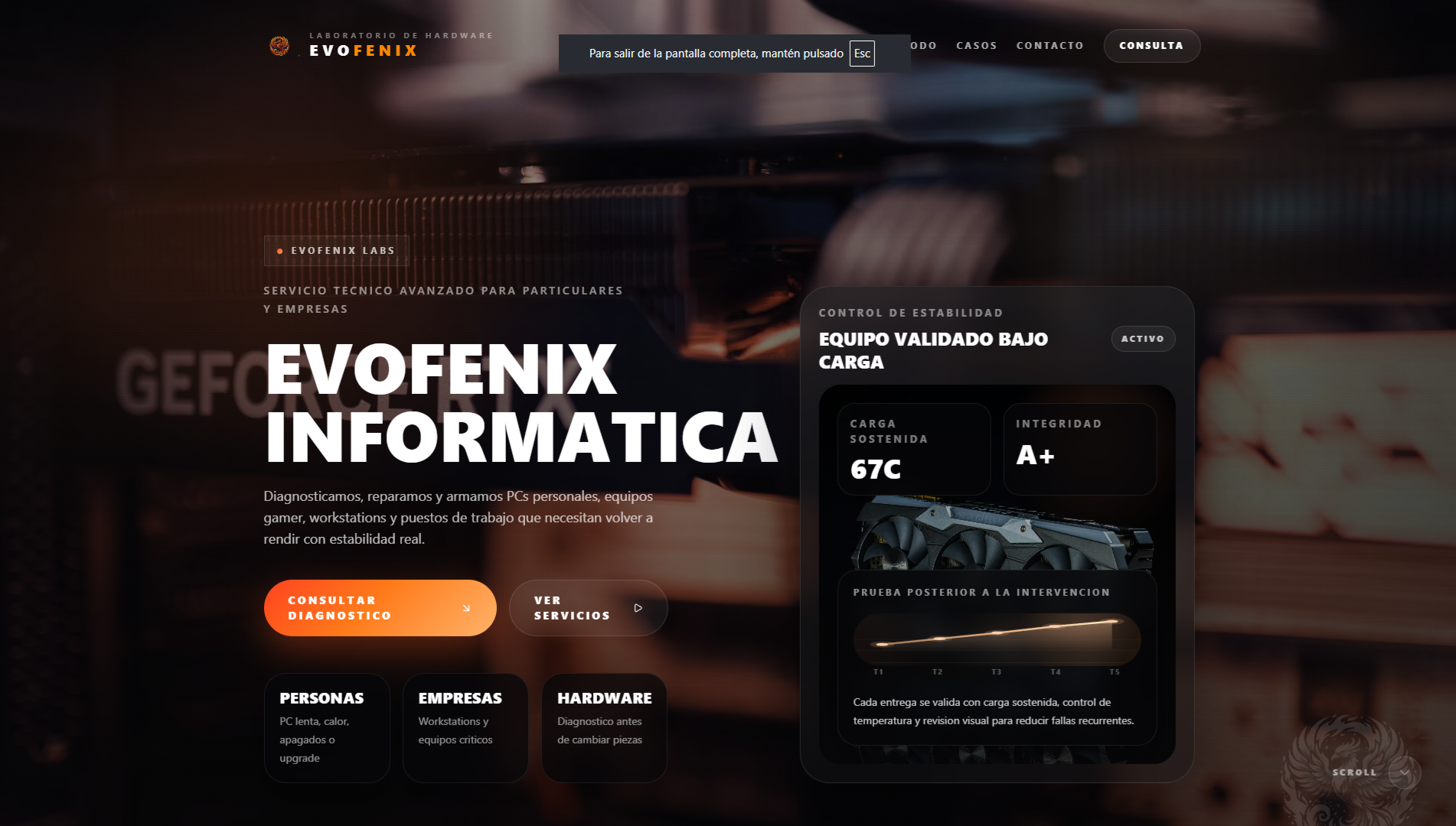 Captura de Evo Fénix Informática