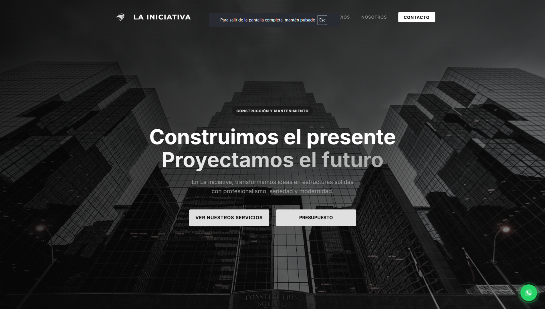Captura de La Iniciativa Construcciones